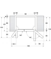 Gorenje Холодильник SBS, 179x68x91см, 2 дв., Х- 368л, М- 167л, A++, NF Plus, Инвертор, диспенсер, Дисплей, черный