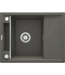 Deante Мойка кухонная Magnetic, гранит, прямоуг., с крылом, 640х500х219мм, чаша - 1, врезная, антрацит