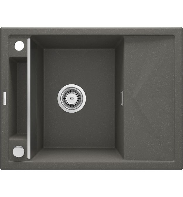 Deante Мойка кухонная Magnetic, гранит, прямоуг., с крылом, 640х500х219мм, чаша - 1, врезная, антрацит
