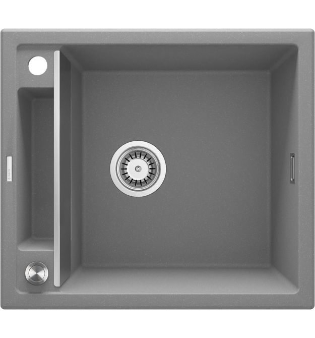Deante Мойка кухонная Magnetic, гранит, квадрат, без крыла, 560х500х219мм, чаша - 1, врезная, серый