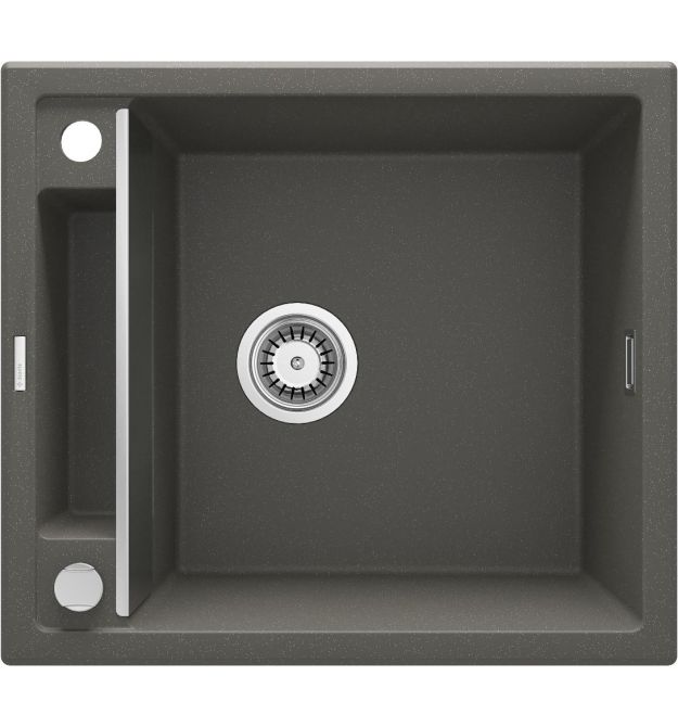 Deante Мойка кухонная Magnetic, гранит, квадрат, без крыла, 560х500х219мм, чаша - 1, врезная, антрацит
