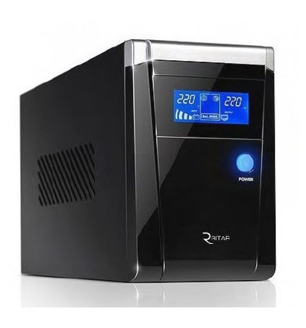 ИБП с правильной синусоидой RITAR RTSW-600 LCD,12В, под внешний АКБ, Q4 (320*132*210) 4,2 кг (260*85*140)