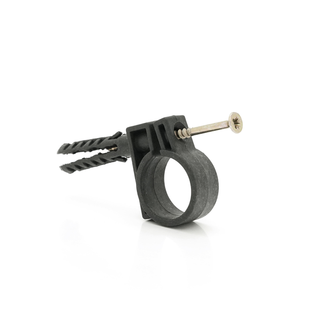 Обойма з ударним шурупом для гофри - труби чорне 20-22мм (пач. 50шт. ціна за пачку)