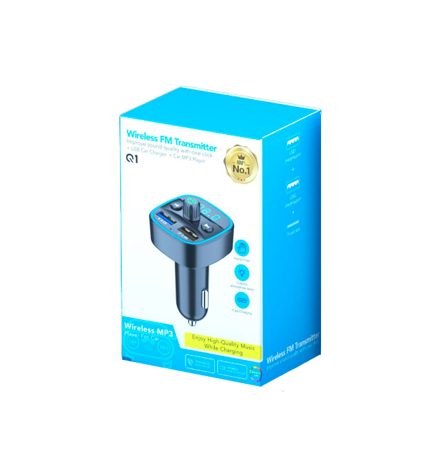 FM-модулятор Q1, 1.5A, FM, USB, TF, 49.5х41х36