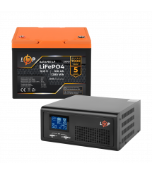 Комплект резервного питания LP (LogicPower) ИБП + литиевая (LiFePO4) батарея (UPS B1000 + АКБ LiFePO4 1280Wh)