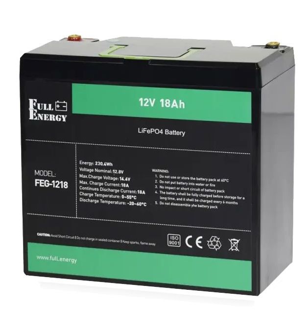 Аккумулятор&nbsp;18Ah-12В Full Energy FEG-1218 LiFePO4
