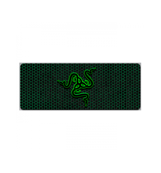 Килимок 400*900 тканинний RAZER 26 з боковою прошивкою, товщина 2 мм, колір Black - Green, Пакет