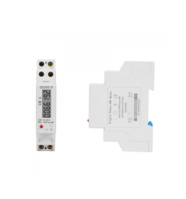 Однофазний електронний лічильник на DIN-рейку 1P, 220V, 30A, 18x65x90mm