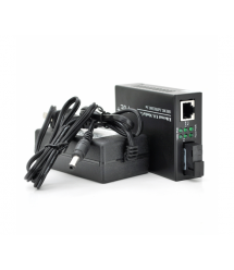 Медіаконвертер POE, FT-1G1EPS-20, SC 20km, Fast Ethernet 10 - 100 - 1000 Мбит - с, + блок живлення 48В, 2,5А (0 +70 C), + перех