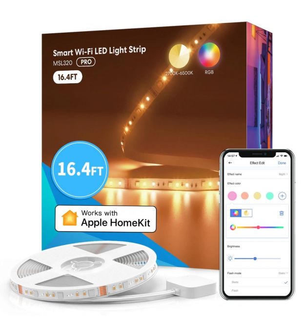 Умная световая LED лента Wi-Fi Meross MSL320PHK(EU)-5m-Light