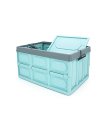 Органайзер пластиковий з кришкою у багажник автомобіля, 500x350х290mm, Blue