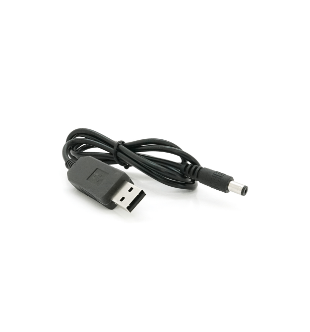 Кабель для роутера NN 5.5 - 2.5mm(M)- USB2.0 (Out:12V), 1м, Black, OEM