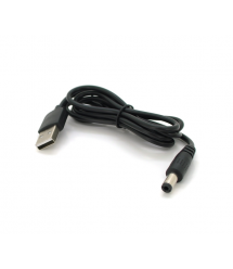 Кабель для роутера 5.5 - 2.1mm(M)- USB2.0 (Out:5V), 0.7м, Black, OEM