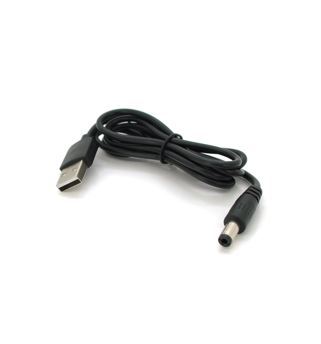Кабель для роутера 5.5 - 2.1mm(M)- USB2.0 (Out:5V), 0.7м, Black, OEM