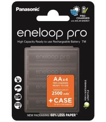 Panasonic Аккумулятор Eneloop NI-MH Pro AA 2500 4 шт, с кейсом для хранения