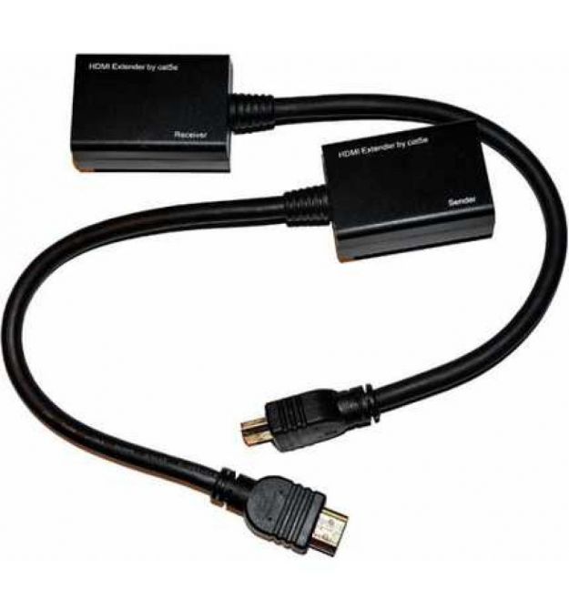 Удлинитель HDMI сигнала пассивный через 2 витые пары 2 CAT-5e / CAT-6e до 30m, цена за пару