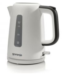 Електрочайник Gorenje 1.7л, Strix контроль, пластик, білий