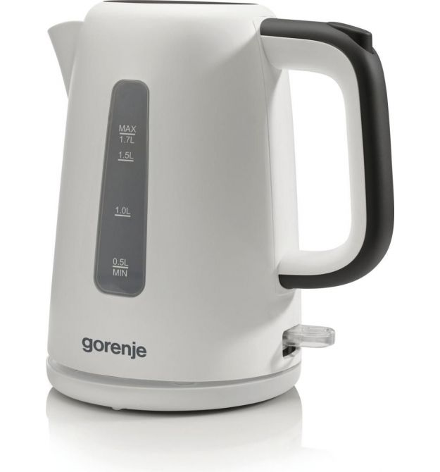 Електрочайник Gorenje 1.7л, Strix контроль, пластик, білий