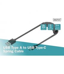 Digitus Кабель USB 2.0 (AM/CM) spiral 0.32, 1.0м, черный