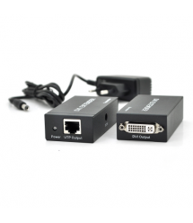 Активный удлинитель DVI 60m по витой паре через RJ-45, Black, BOX