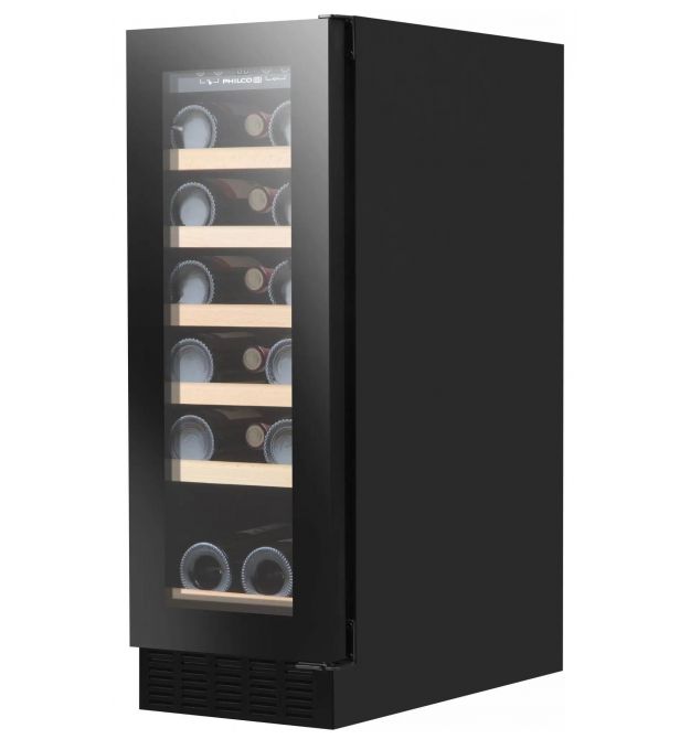 Philco Холодильник для вина, 81х30х57, холод.відд.-58л, зон - 1, пляш-19, диспл, підсвітка, чорний