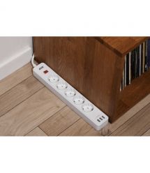 2E Сетевой фильтр 5XSchuko с защитой от импульcных скачков напряжения, 3G*1.5мм, 3*USB-A, 2м, white