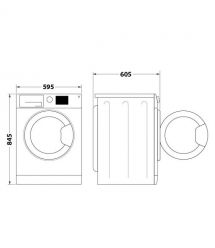 Whirlpool Стиральная машина фронтальная, 10кг, 1400, A+++, 60см, дисплей, пар, инвертор, люк черный, белый