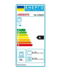 Плита ARDESTO комби, 52л, 50x60см, конвекция, чугун, подсветка, форсунки LPG (подключение газового баллона), серебристый