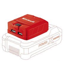 Зарядное устройство для Einhell TE-CP 18 Li USB PXC, 18В,1А/2.1А, 2хUSB, 0.06 кг (4514120)