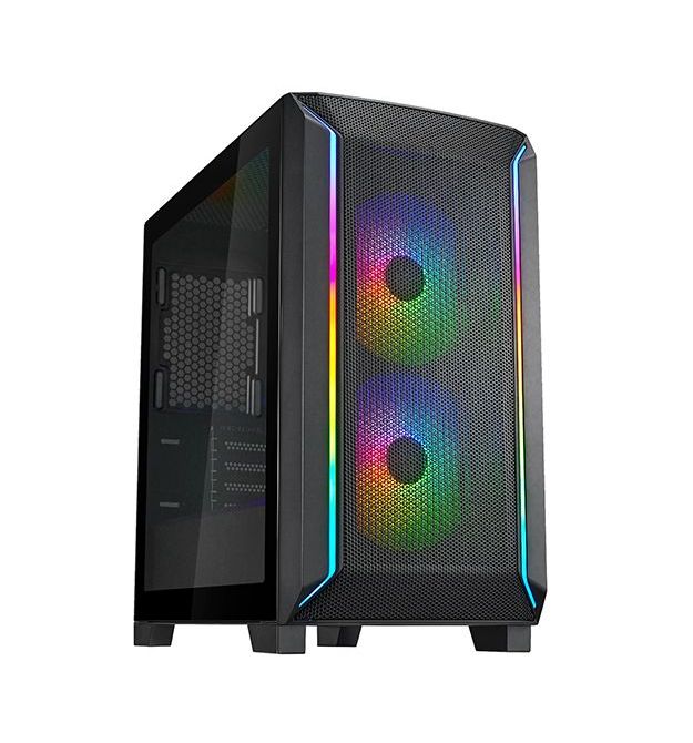 SilverStone Корпус FARA FA312Z-BG, без БП, 2xUSB3.0, 2x140mm ARGB fan, TG Side Panel, mATX, Black