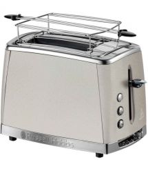 Тостер Russell Hobbs Luna Stone 2 Slice, 1550Вт, нержавіюча сталь+ пластик, підігрів, розморожування, бежевий