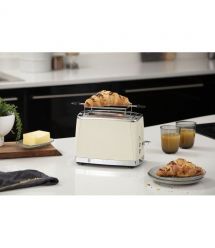 Тостер Russell Hobbs Luna Stone 2 Slice, 1550Вт, нержавеющая сталь+ пластик, подогрев, размораживание, бежевый