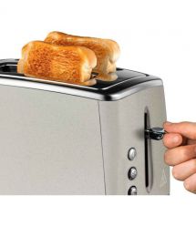 Тостер Russell Hobbs Luna Stone 2 Slice, 1550Вт, нержавеющая сталь+ пластик, подогрев, размораживание, бежевый