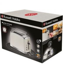 Тостер Russell Hobbs Luna Stone 2 Slice, 1550Вт, нержавеющая сталь+ пластик, подогрев, размораживание, бежевый
