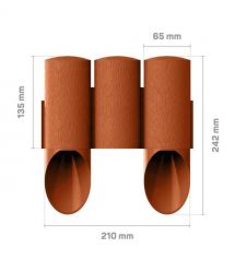 Cellfast Газонное ограждение MAXI, 3 элемента, 2.1м, кирпичный
