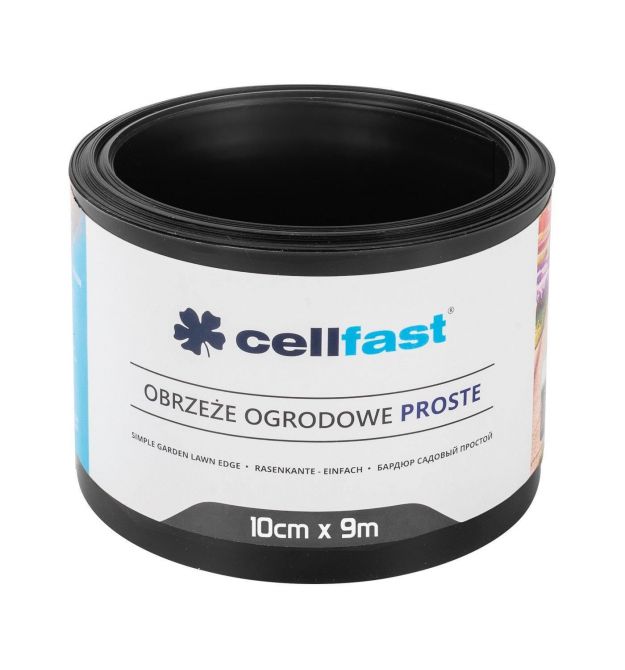 Газонная лента Cellfast, бордюрная, прямая, 10см x 9м, черная (30-231H)