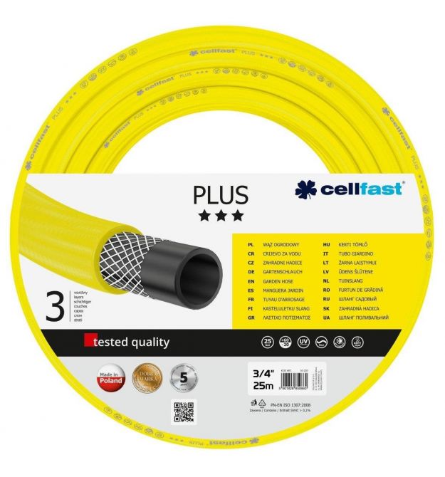 Шланг садовый Cellfast PLUS 3/4'', 25м (10-220)