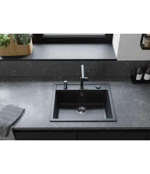 Hansgrohe Мойка кухонная S52, гранит, прямоуг., без крыла, 570х510х180мм, чаша- 1, встраиваемая, S520-F510, cерый камень