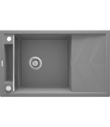Deante Мойка кухонная Magnetic, гранит, прямоуг., с крылом, 820х500х219мм, чаша - 1, накладная, серый