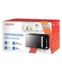 ARDESTO Микроволновая печь, 20л, электр. управл., 800Вт, дисплей, откр.ручкой, черный