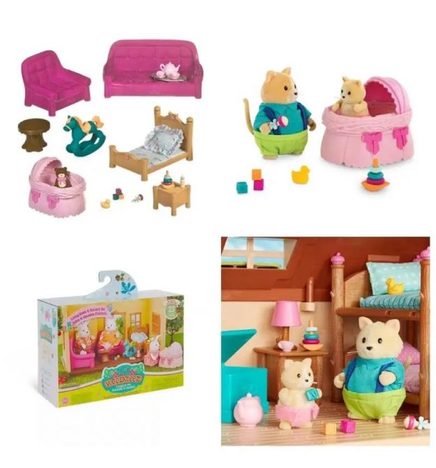 Li`l Woodzeez Игровой набор Гостинная и Детская