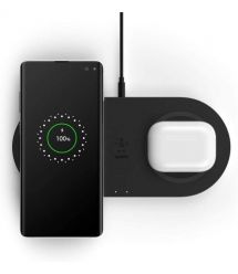 Зарядное устройство беспроводное Belkin 2в1 10Вт, черное (WIZ002VFBK)