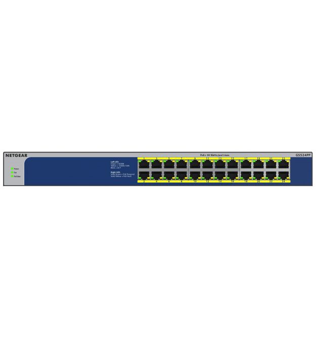 NETGEAR Комутатор GS524PP 24xGE PoE+(300Вт), некерований