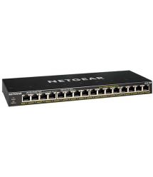 NETGEAR Комутатор GS316P 16xGE PoE+ (115Вт), FlexPoE, некерований