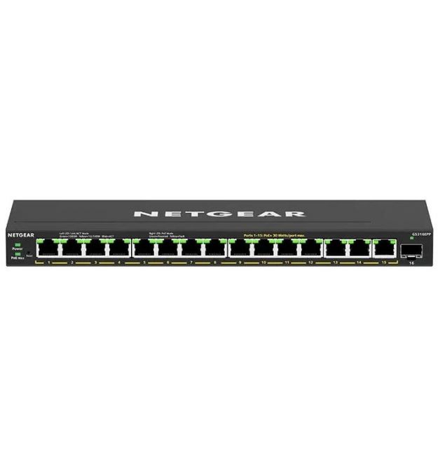 NETGEAR Коммутатор GS316EPP 15x1GE PoE+(231Вт), 1xSFP, управляемый