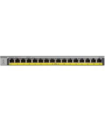 NETGEAR Комутатор GS116LP 16x1GE PoE+(76Вт), FlexPoE, некерований