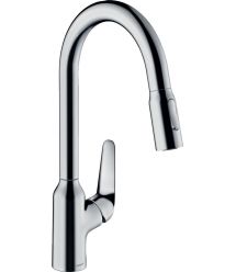 Hansgrohe Смеситель для кухни Focus M42, дл.излива - 224мм, вытяжной, 1 рычаг, KM220, хром