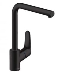 Смеситель-кран кухонный HANSGROHE Focus 280 Matt Black черный матовый (31817670)