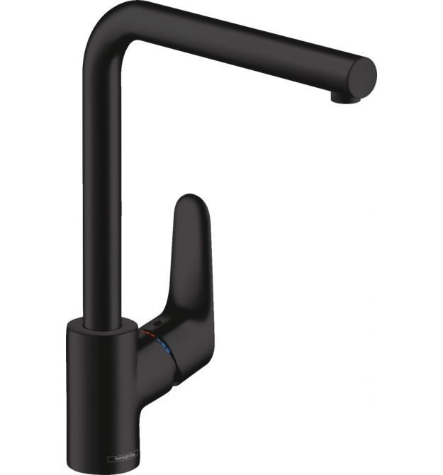 Змішувач-кран кухонний HANSGROHE Focus 280 Matt Black чорний матовий (31817670)