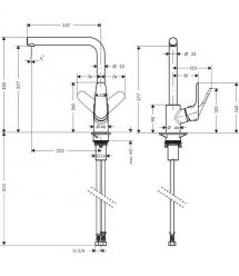 Смеситель-кран кухонный HANSGROHE Focus 280 Matt Black черный матовый (31817670)